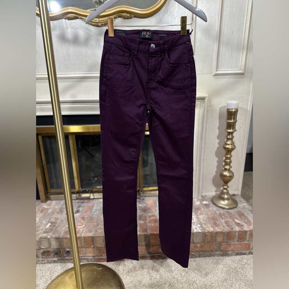 Jen7 Slim Straight Burgundy Stretch Jeans Women’s‎ Size 0 | Sculpting Panel